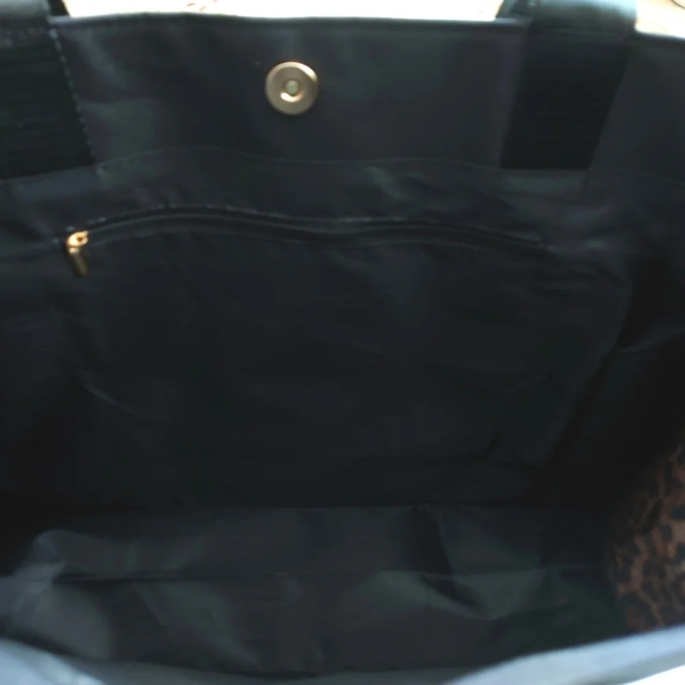 EFFY Jewelery Collectible Large Tote Shopping Bag Black Animal print New